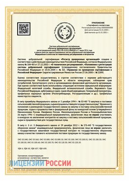 Приложение к сертификату для ИП Котельники Сертификат СТО 03.080.02033720.1-2020